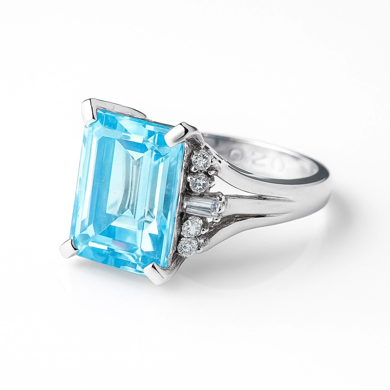 ANILLO DE TOPACIO 5.08CT Y BRILLANTES TALLA  9 - 2
