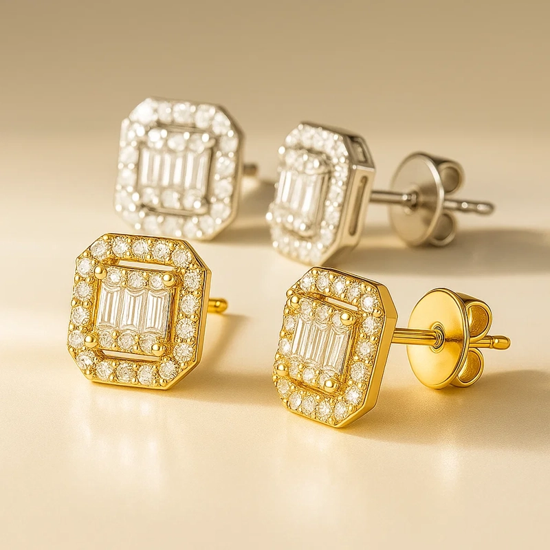 AROS ORO BLANCO SOPHIA CUADRADOS - 3