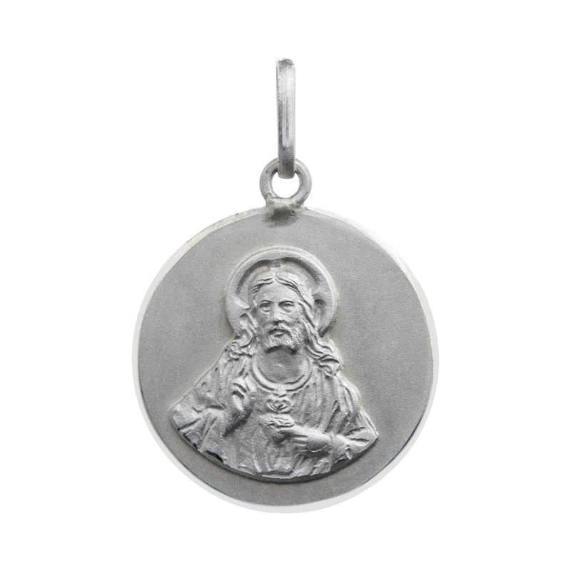 MEDALLA PLATA SAGRADO CORAZON 19MM - 1