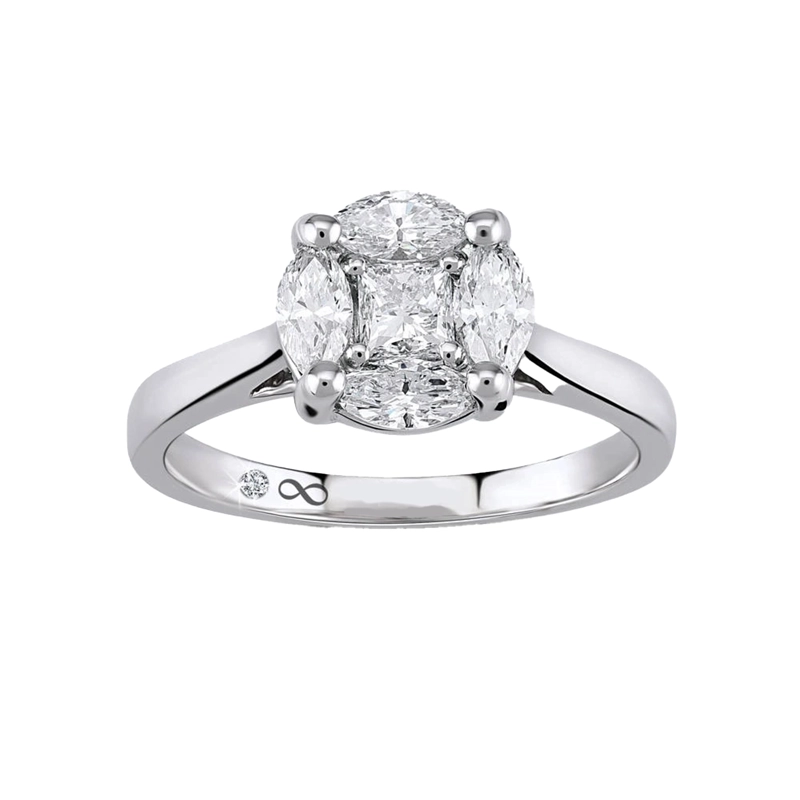 ANILLO ORO BLANCO 18K -  LE TULIPE #13 - 1
