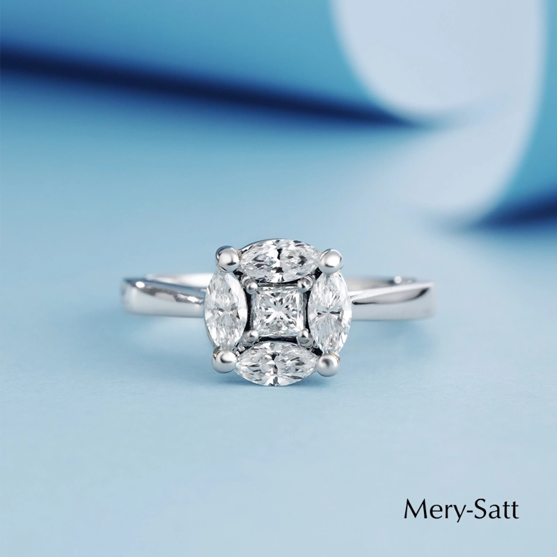 ANILLO ORO BLANCO 18K -  LE TULIPE #13 - 2