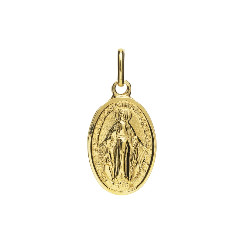 MEDALLA VIRGEN DE LOS RAYOS OVAL ORO 18K - 16MM
