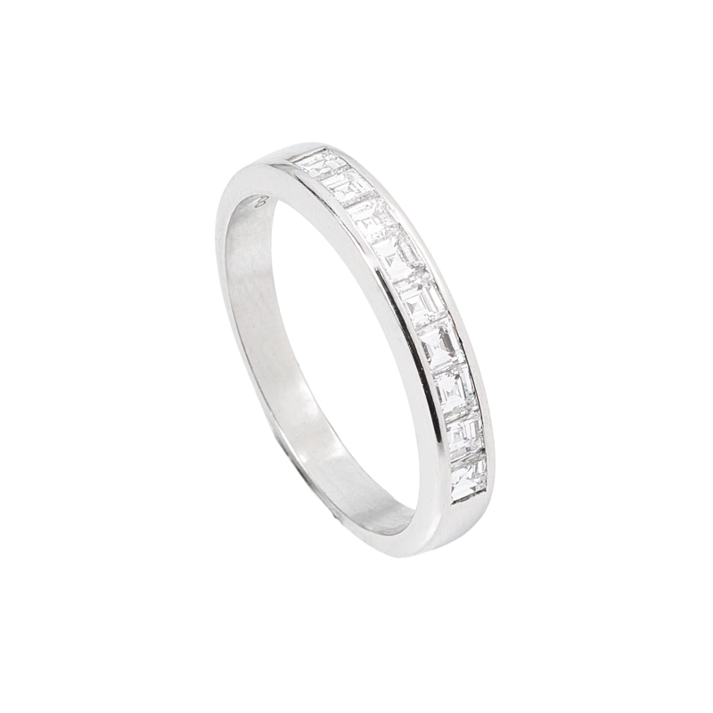 ANILLO MEDIO CINTILLO PLATINO TALLA 17 - 1