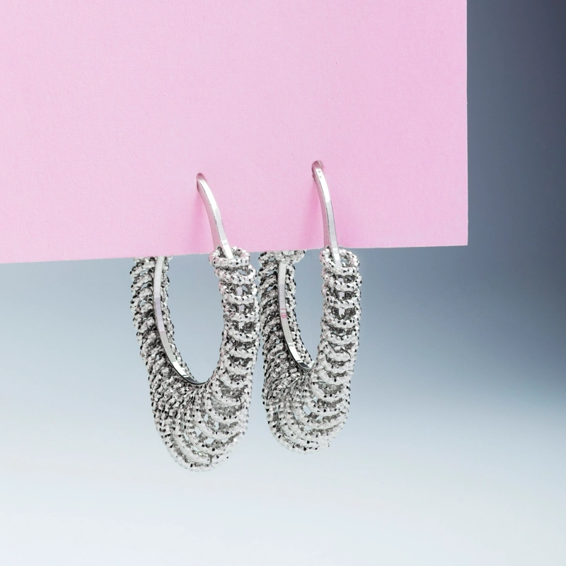 AROS DIAMANTADOS PLATA 925 - 2