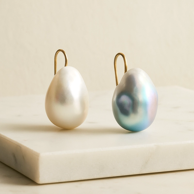 AROS GANCHO BARROCO GRIS/BLANCO PERLA VERMEIL - 2