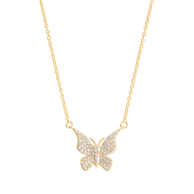 COLLAR MARIPOSA BRILLO PAVE - 1