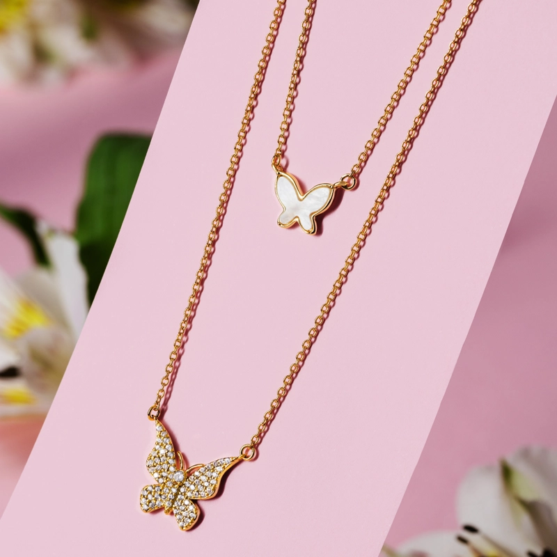 COLLAR MARIPOSA BRILLO PAVE - 2