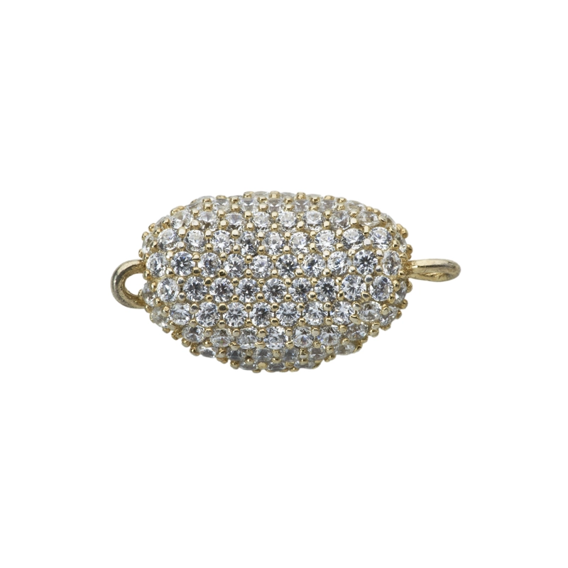 BROCHE PARA PERLAS PLATA  PEPITA PAVE  CIRCON - 1