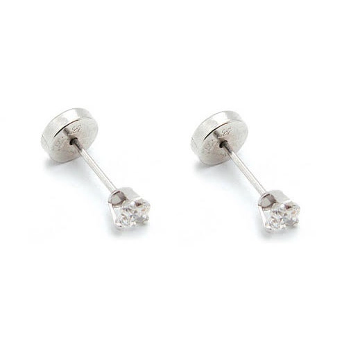 AROS RECIEN NACIDA GRIFA CIRCON ORO BLANCO 18K - 1