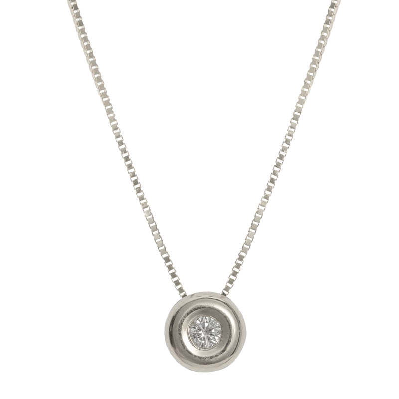 PUNTO DE LUZ ORO BLANCO 18K DIAMANTE BISEL 0.10CT - 3