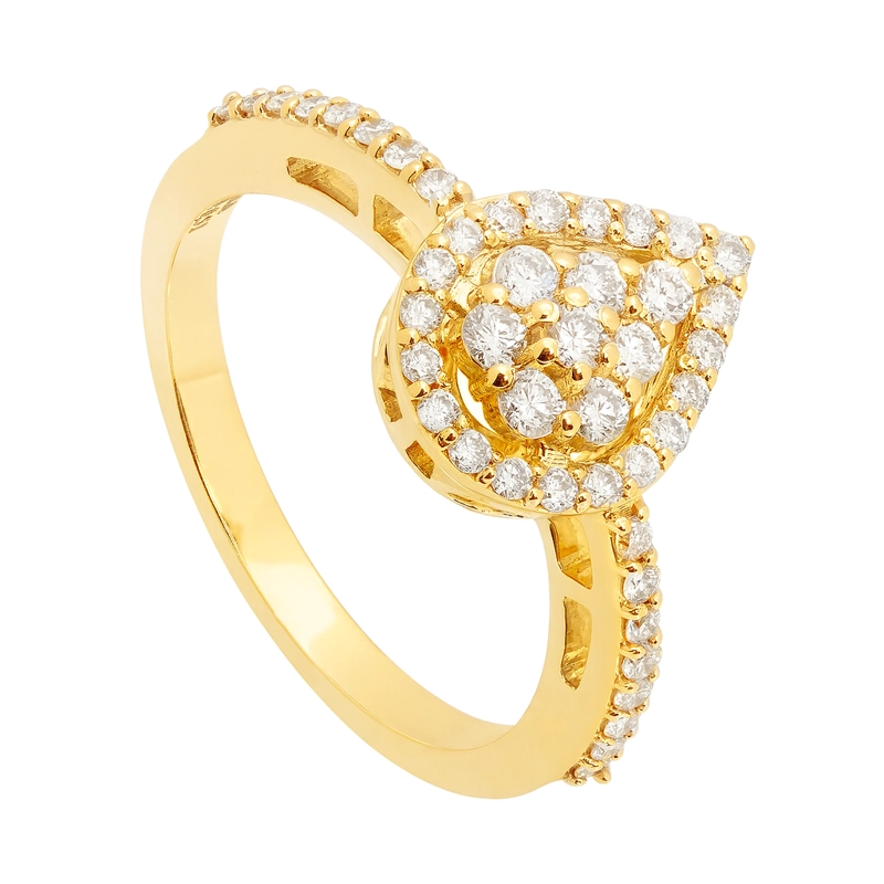 ANILLO COMPROMISO DIAMANTES ORO AMARILLO 18K #13 - 1