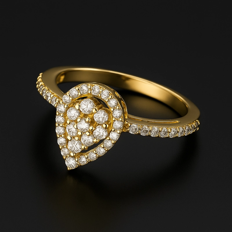 ANILLO COMPROMISO DIAMANTES ORO AMARILLO 18K #13 - 2