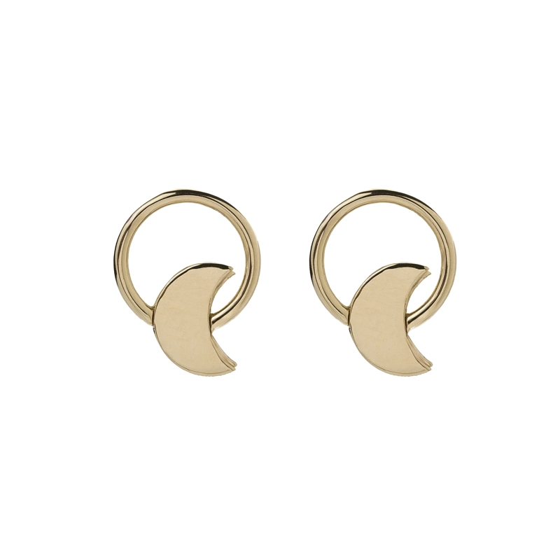 AROS LUNA CIRCULO ORO 18 KT - 1