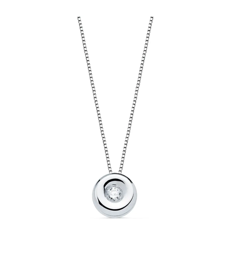 PUNTO DE LUZ ORO BLANCO 18K DIAMANTE BISEL 0.07CT - 1