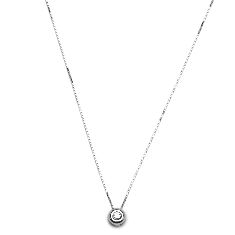 PUNTO DE LUZ ORO BLANCO 18K DIAMANTE BISEL 0.07CT - 3