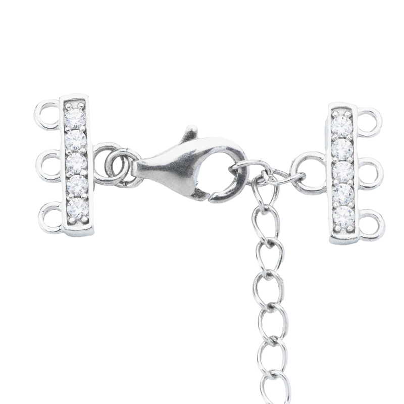 BROCHE PARA COLLAR PERLAS PLATA CIRCON - 1