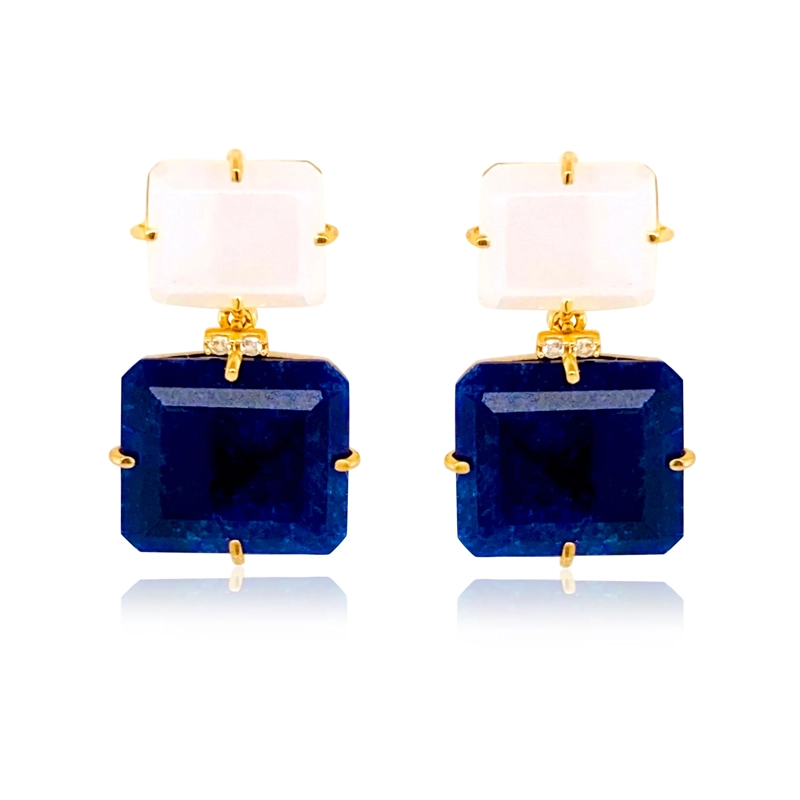 AROS VIANNA VERMEIL OPALO BLANCO Y CUARZO AZUL - 1