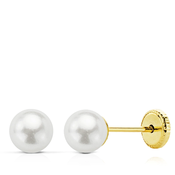 AROS DE PERLAS ORO 18K - 5MM - 1