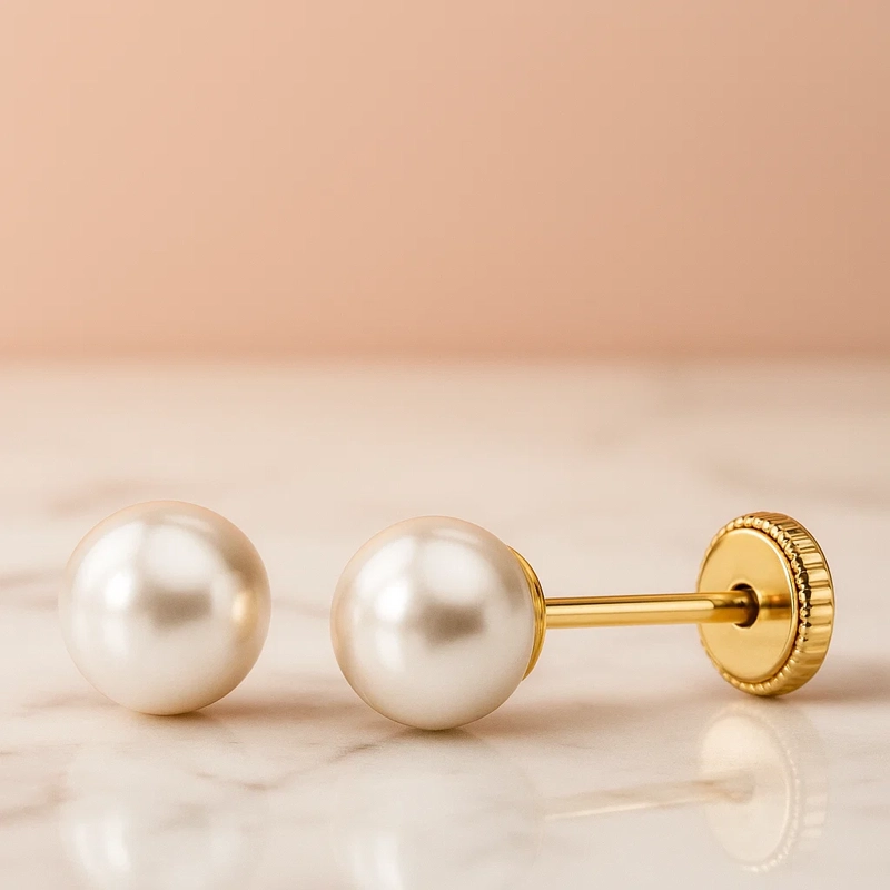 AROS DE PERLAS ORO 18K - 5MM - 2