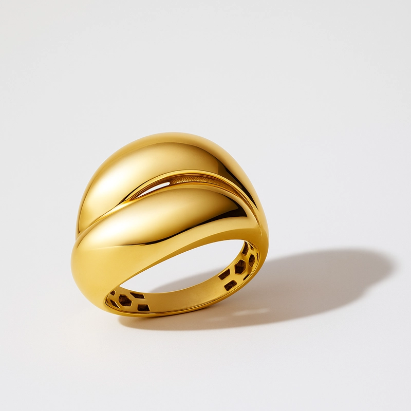 ANILLO CRUZADO ORO AM 18 KT #21 - 2