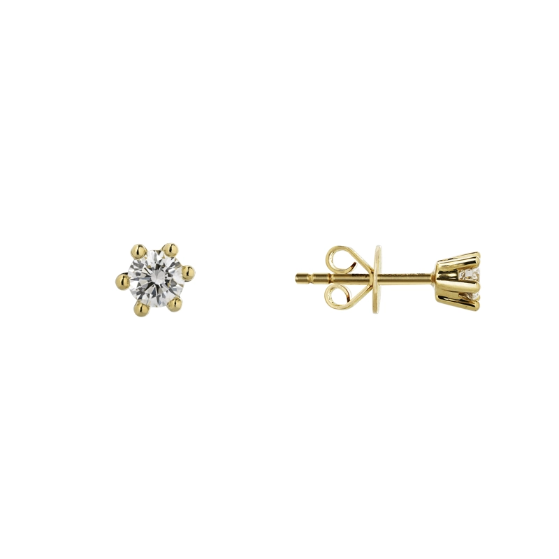 AROS PUNTO DE LUZ ORO AMARILLO 18K GRIFAS Y BRILLANTES - 1