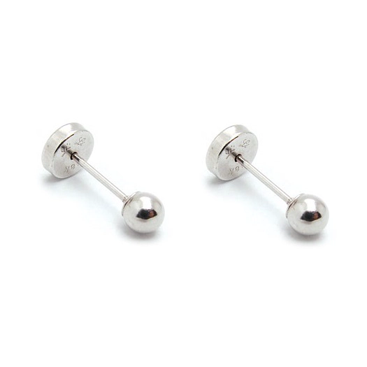 AROS BOLITA ORO BLANCO 18 KT RECIEN NACIDA - 1