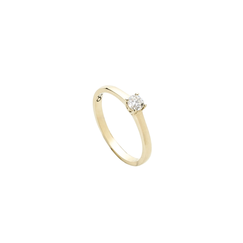 ANILLO SOLITARIO 0.20CT ORO AMARILLO #12 - 1