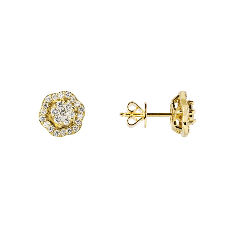 AROS SOFIA FLOR DIAMANTES EN ORO AMARILLO 18K - 1