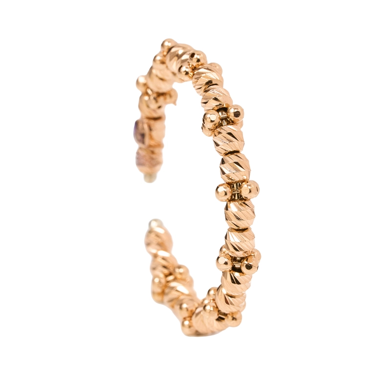 ANILLO ORO 18 KTS ROSA DIAMANTADO  ABIERTO - 1