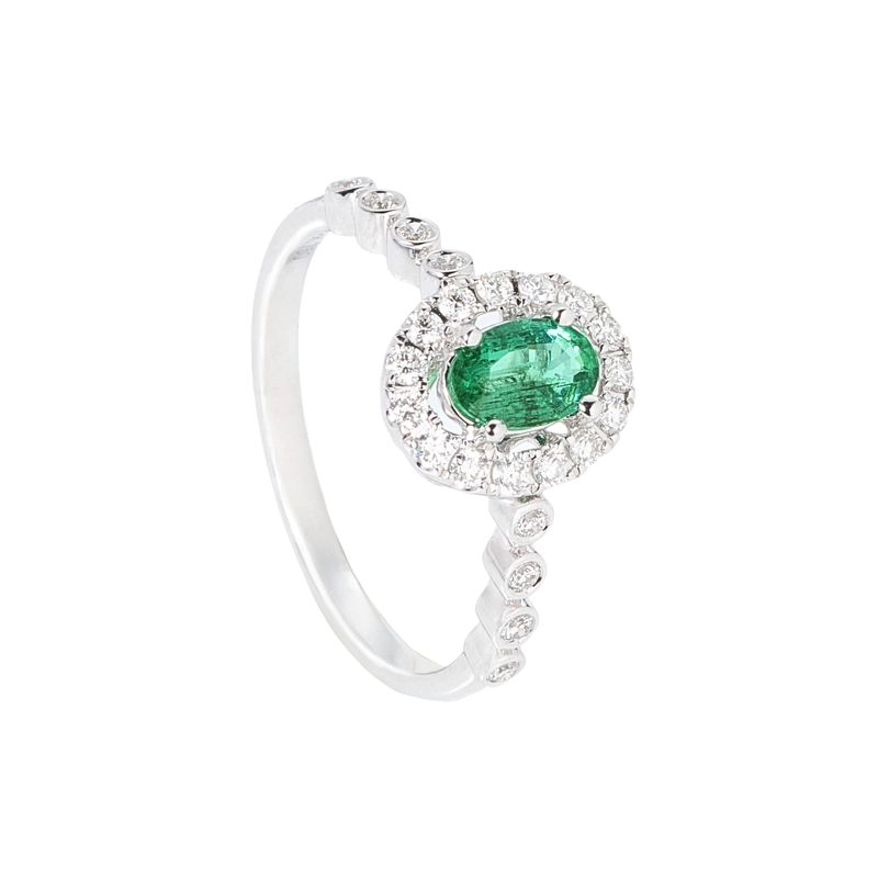 ANILLO DE ESMERALDA Y BRILLANTES TALLA 13 - 1