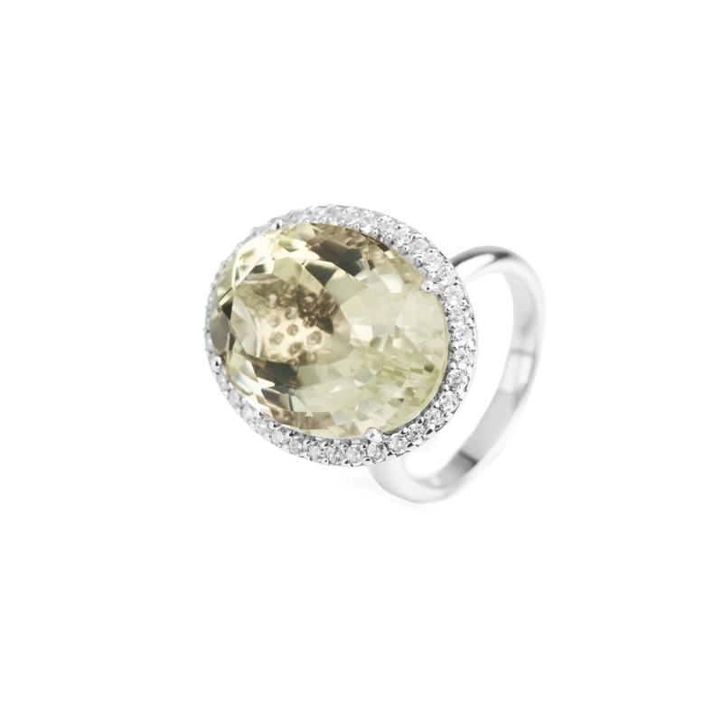 ANILLO AMATISTA VERDE CON HALO DE CIRCONES #14 - 1