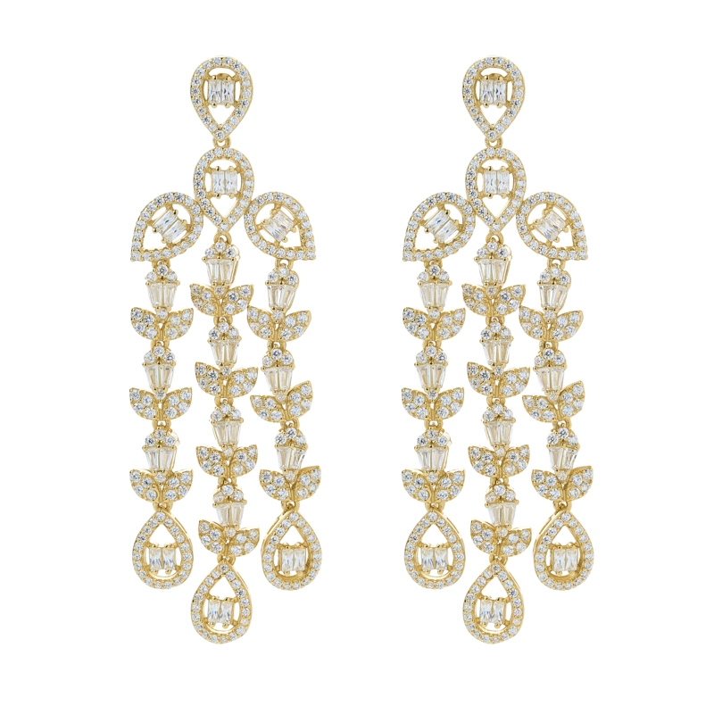 AROS CHANDELIER PLATA BAGUETTE DORADO - 1