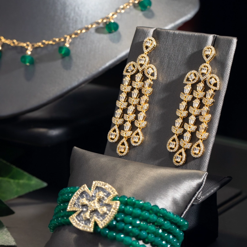 AROS CHANDELIER PLATA BAGUETTE DORADO - 3