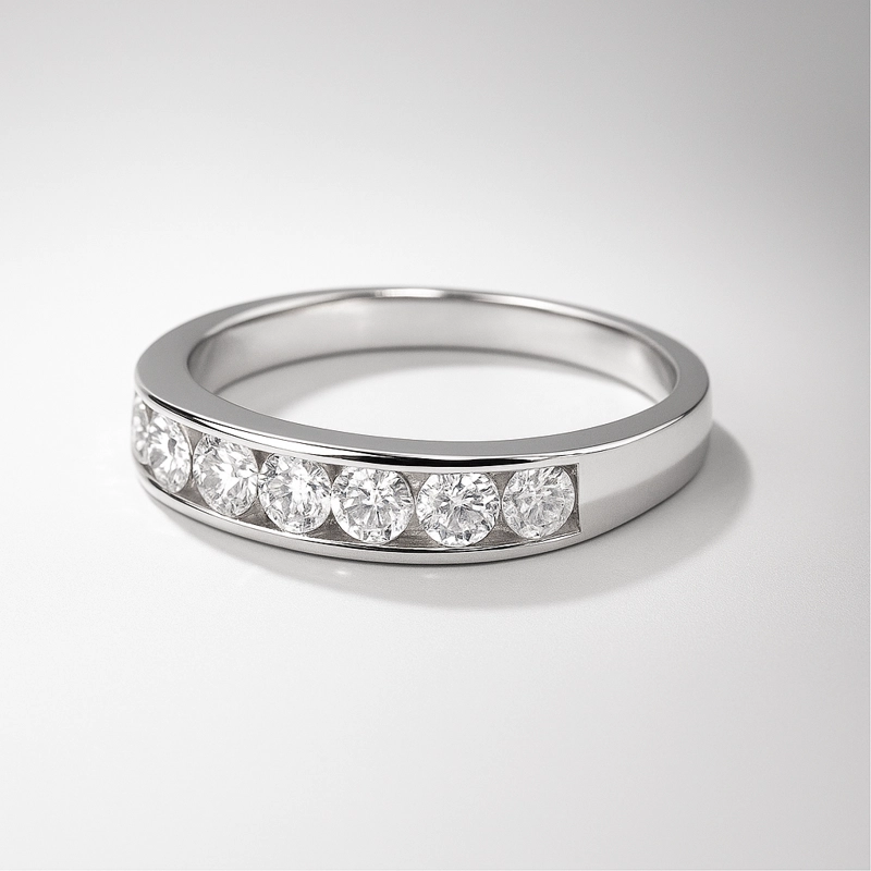ANILLO MEDIO CINTILLO PLATINO TALLA 19 - 2