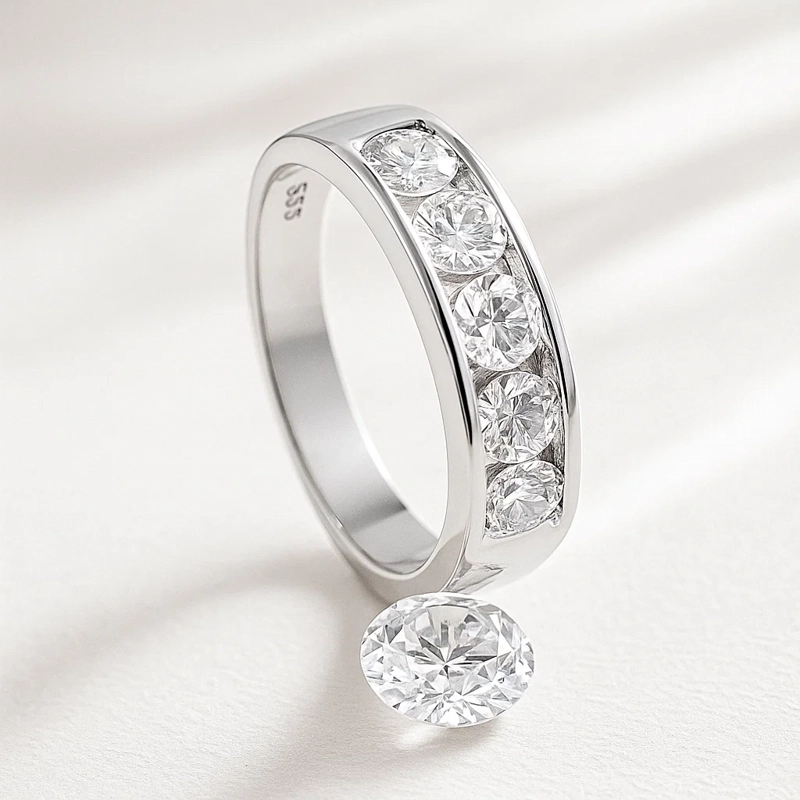 ANILLO MEDIO CINTILLO 1 QUILATE TALLA 14 - 2
