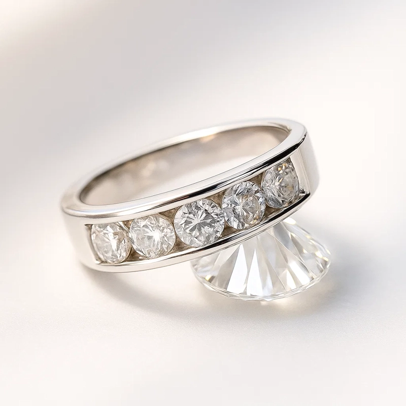 ANILLO MEDIO CINTILLO 1 QUILATE TALLA 14 - 3