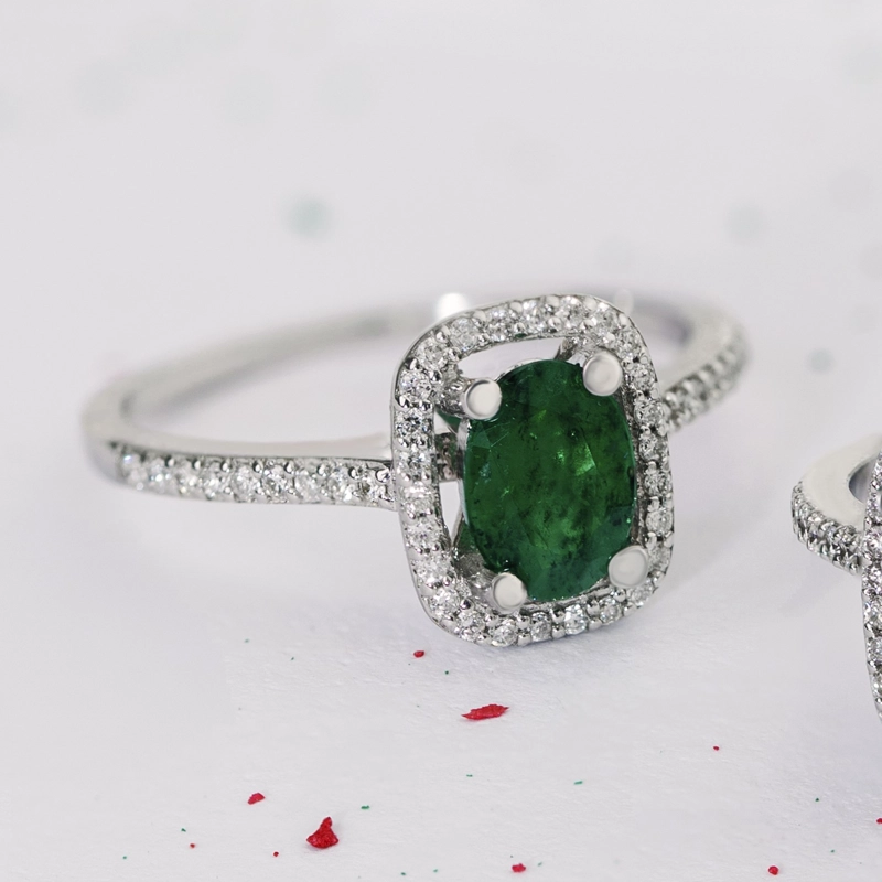 ANILLO ESMERALDA Y DIAMANTE N13 - 2