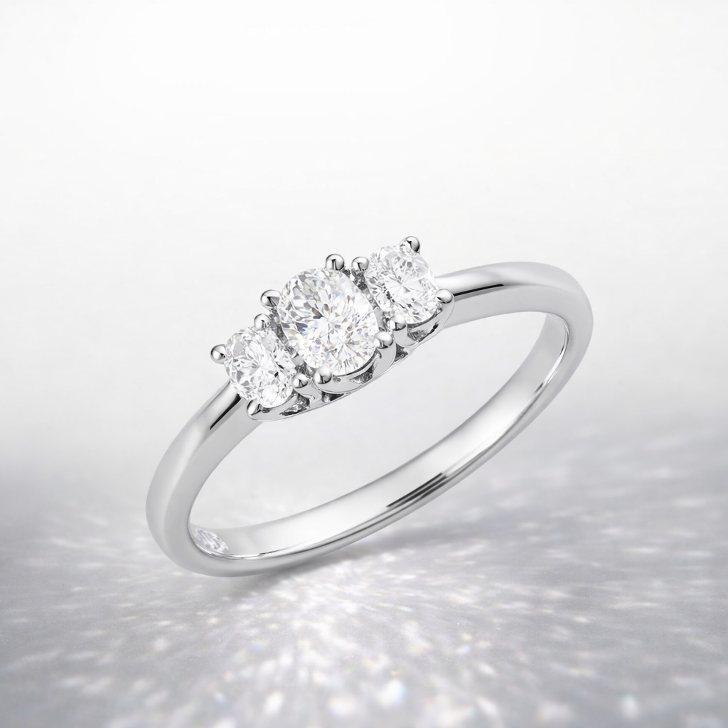 ANILLO TRICILLO ORO BLANCO #12 - 2