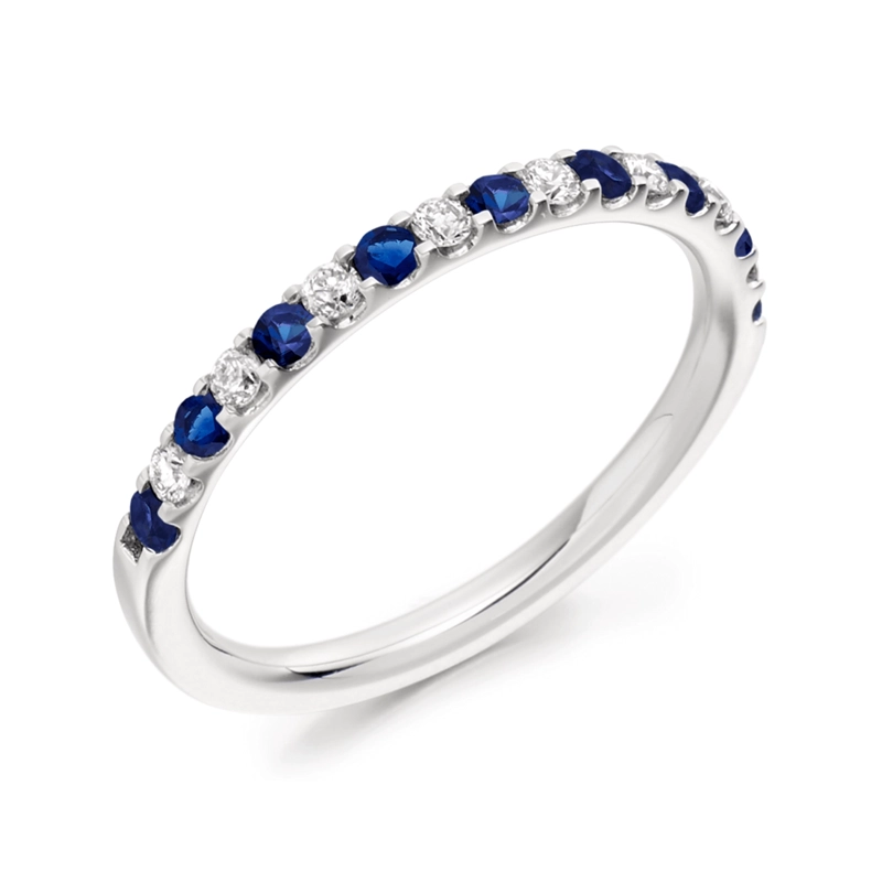 ANILLO MEDIO CINTILLO ZAFIRO Y BRILLANTES #13 - 1