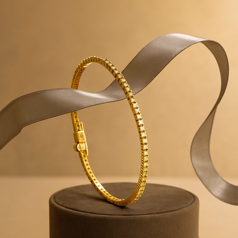 PULSERA TENNIS ORO AMARILLO Y BRILLANTES 0.86CT - 2