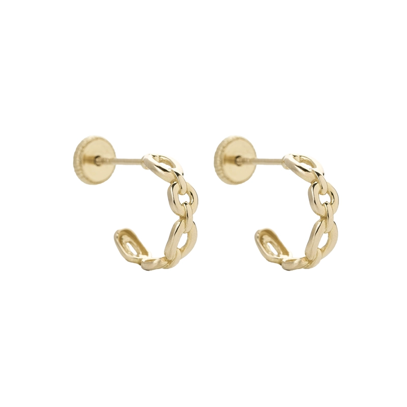 AROS MINI ARGOLLAS ESLABONES ORO 18K - 1