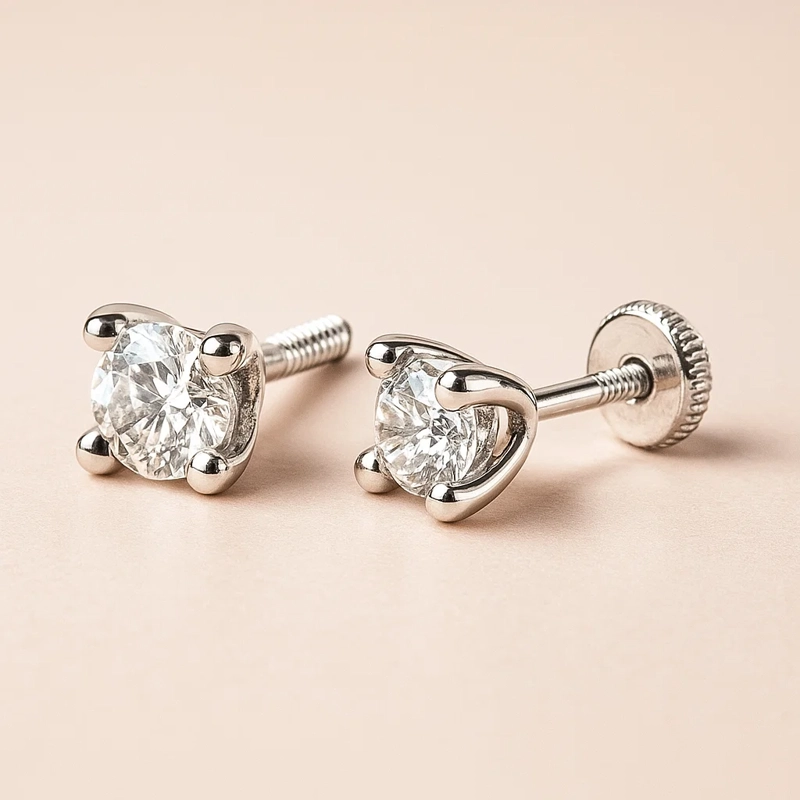 AROS BRILLANTES ORO BLANCO 0.18 KT - 2