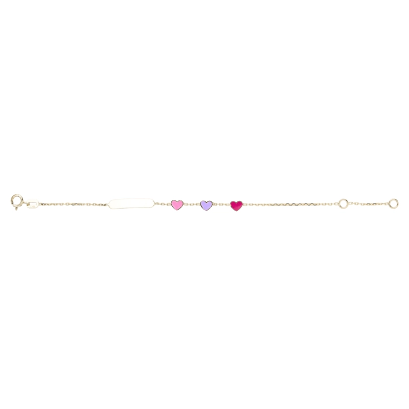 PULSERA NIÑA DE CORAZONES ORO 18K - 1