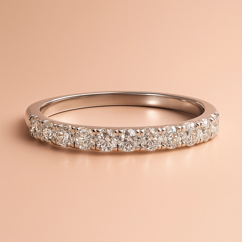 ANILLO MEDIO CINTILLO CON BRILLANTES TALLA  14 - 2