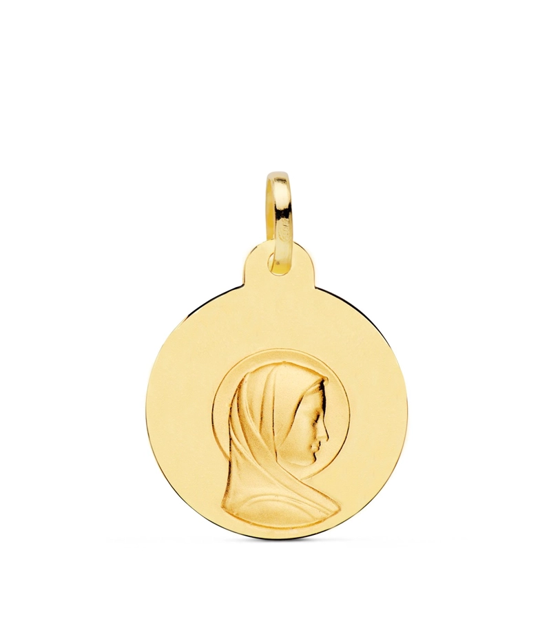 MEDALLA VIRGEN MARIA 18MM ORO 18K - 1