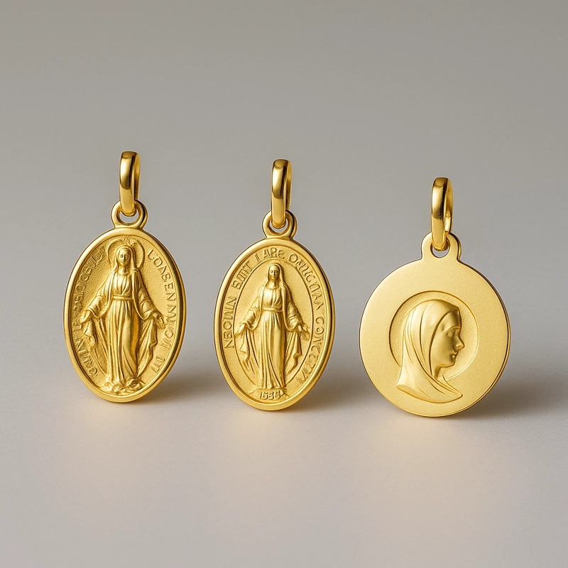 MEDALLA VIRGEN MARIA 18MM ORO 18K - 2