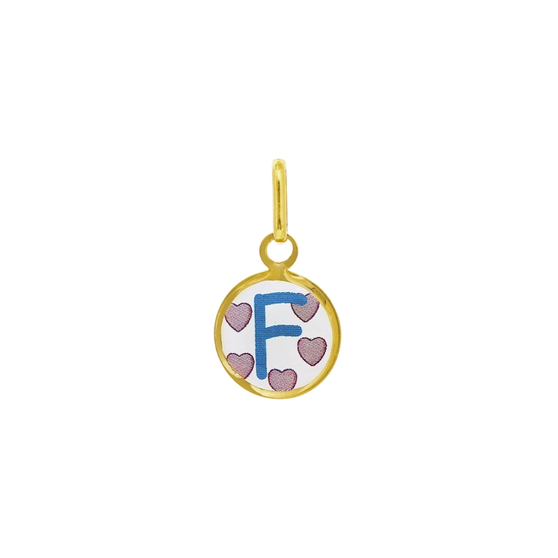 COLGANTE INICIAL F ESMALTADA ORO AMARILLO 18K