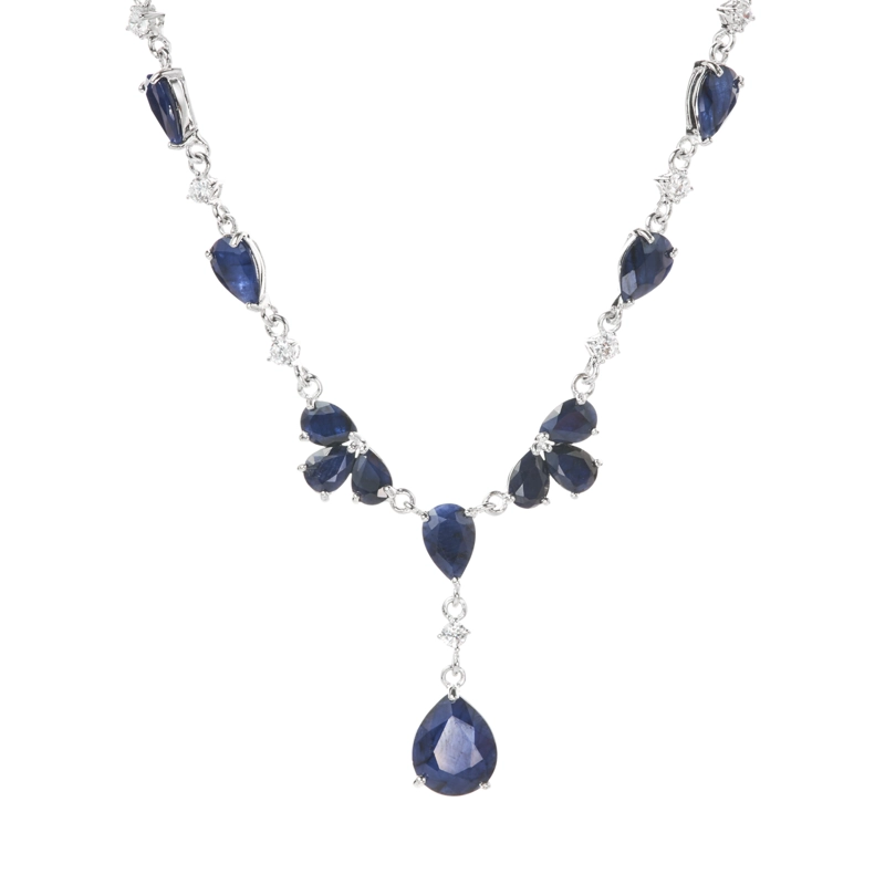 COLLAR ZAFIROS NATURALES EN GOTA - 1