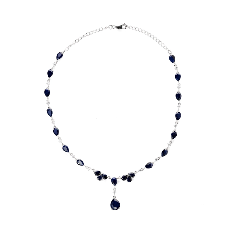 COLLAR ZAFIROS NATURALES EN GOTA - 3