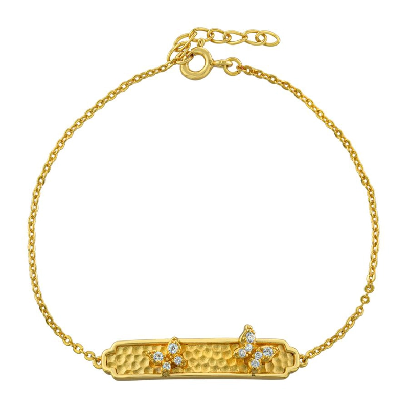 PULSERA VERMEIL PLACA MARIPOSAS - 1